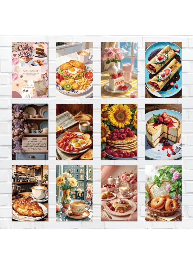 Luxury kitchen and dining room wall art – 12-piece set of 300gsm coated paper panels, modern designs of colorful and appetizing food, baked goods and desserts, perfect for decorating homes, restaurants and very upscale cafes. - Image 2